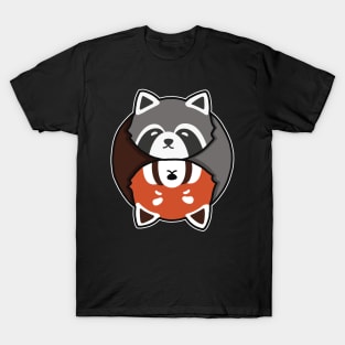 Ying Yang Raccoon And Red Panda T-Shirt